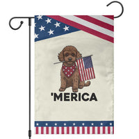 Poodle Mom Dad Gift Patriotic Garden Flag Merica 4th Of July
