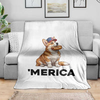 Funny Merica Corgi Lover 4th Of July Throw Blanket Patriotic Dog Gift
