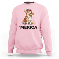 Funny Merica Corgi Lover 4th Of July Sweatshirt Patriotic Dog Gift