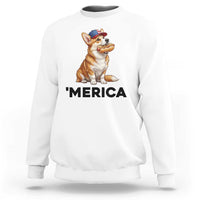 Funny Merica Corgi Lover 4th Of July Sweatshirt Patriotic Dog Gift