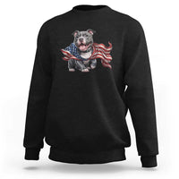 Patriotic Pitbull Dog USA Flag Sweatshirt 4th Of July Pride