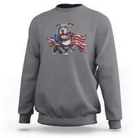 Patriotic Pitbull Dog USA Flag Sweatshirt 4th Of July Pride