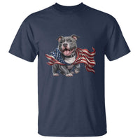 Patriotic Pitbull Dog USA Flag T Shirt 4th Of July Pride