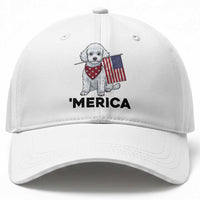 Merica Poodle Mom Dad Patriotic Gift Baseball Cap 4th Of July Pride