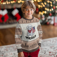 Merica Poodle Mom Dad Patriotic Gift Ugly Christmas Sweater 4th Of July Pride