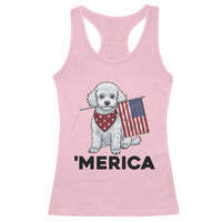 Merica Poodle Mom Dad Patriotic Gift Racerback Tank Top 4th Of July Pride