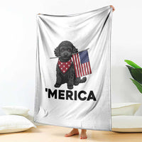 Merica Poodle Dog Lover Gift Throw Blanket Patriotic 4th Of July