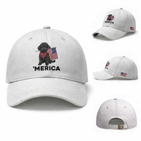 Merica Poodle Dog Lover Gift Baseball Cap Patriotic 4th Of July