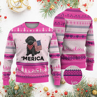 Merica Poodle Dog Lover Gift Ugly Christmas Sweater Patriotic 4th Of July