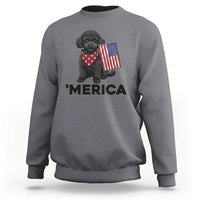Merica Poodle Dog Lover Gift Sweatshirt Patriotic 4th Of July