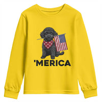 Merica Poodle Dog Lover Gift Youth Sweatshirt Patriotic 4th Of July