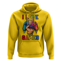 I Love Games Colorful Gamer Controller Gift Hoodie - Wonder Print Shop