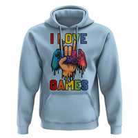 I Love Games Colorful Gamer Controller Gift Hoodie - Wonder Print Shop