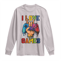 I Love Games Colorful Gamer Controller Gift Long Sleeve Shirt - Wonder Print Shop