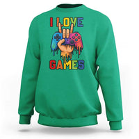 I Love Games Colorful Gamer Controller Gift Sweatshirt - Wonder Print Shop