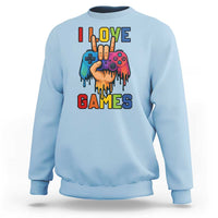 I Love Games Colorful Gamer Controller Gift Sweatshirt - Wonder Print Shop