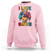 I Love Games Colorful Gamer Controller Gift Sweatshirt - Wonder Print Shop