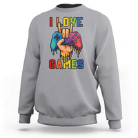 I Love Games Colorful Gamer Controller Gift Sweatshirt - Wonder Print Shop