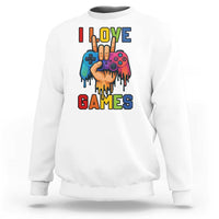 I Love Games Colorful Gamer Controller Gift Sweatshirt - Wonder Print Shop
