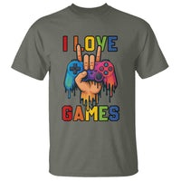 I Love Games Colorful Gamer Controller Gift T Shirt - Wonder Print Shop