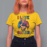 I Love Games Colorful Gamer Controller Gift T Shirt For Women - Wonder Print Shop