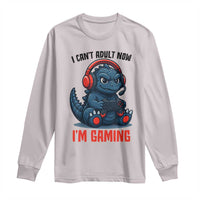 I Cant Adult Now Im Gaming Long Sleeve Shirt Funny Monster Playing Video Game - Wonder Print Shop