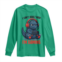 I Cant Adult Now Im Gaming Long Sleeve Shirt Funny Monster Playing Video Game - Wonder Print Shop