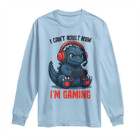 I Cant Adult Now Im Gaming Long Sleeve Shirt Funny Monster Playing Video Game - Wonder Print Shop
