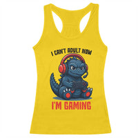 I Cant Adult Now Im Gaming Racerback Tank Top Funny Monster Playing Video Game - Wonder Print Shop