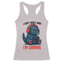 I Cant Adult Now Im Gaming Racerback Tank Top Funny Monster Playing Video Game - Wonder Print Shop
