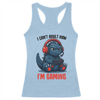 I Cant Adult Now Im Gaming Racerback Tank Top Funny Monster Playing Video Game - Wonder Print Shop