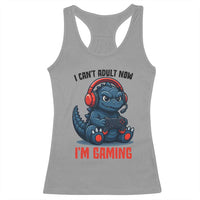 I Cant Adult Now Im Gaming Racerback Tank Top Funny Monster Playing Video Game - Wonder Print Shop