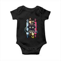 Game Time Baby Onesie Cute Black Cat Gamer Lover Gift - Wonder Print Shop