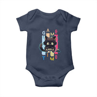 Game Time Baby Onesie Cute Black Cat Gamer Lover Gift - Wonder Print Shop