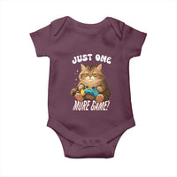 Just One More Game Baby Onesie Funny Lazy Cat Playing Video Game - Wonder Print Shop