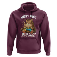 Just One More Game Hoodie Funny Lazy Cat Playing Video Game - Wonder Print Shop