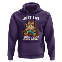 Just One More Game Hoodie Funny Lazy Cat Playing Video Game - Wonder Print Shop