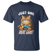 Just One More Game T Shirt Funny Lazy Cat Playing Video Game - Wonder Print Shop