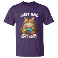 Just One More Game T Shirt Funny Lazy Cat Playing Video Game - Wonder Print Shop