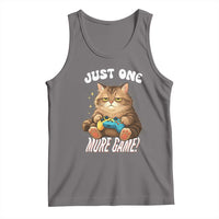 Just One More Game Tank Top Funny Lazy Cat Playing Video Game - Wonder Print Shop