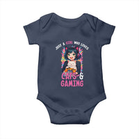 Just A Girl Who Loves Cats And Gaming Baby Onesie Cute Gamer Gift - Wonder Print Shop
