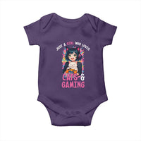 Just A Girl Who Loves Cats And Gaming Baby Onesie Cute Gamer Gift - Wonder Print Shop