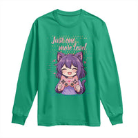 Just One More Game Long Sleeve Shirt Cute Girl Playing Game Humor Gift - Wonder Print Shop