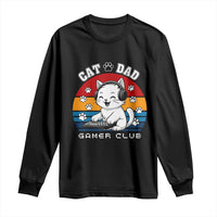 Funny Cat Dad Gamer Club Long Sleeve Shirt Gamer Cat Lover Gift - Wonder Print Shop