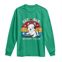Funny Cat Dad Gamer Club Long Sleeve Shirt Gamer Cat Lover Gift - Wonder Print Shop