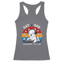 Funny Cat Dad Gamer Club Racerback Tank Top Gamer Cat Lover Gift - Wonder Print Shop