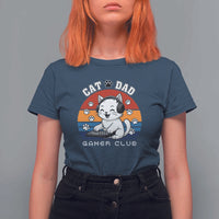 Funny Cat Dad Gamer Club T Shirt For Women Gamer Cat Lover Gift - Wonder Print Shop