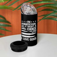 Funny Im Ammosexual 4 in 1 Can Cooler Tumbler American Freedom Second Amendment