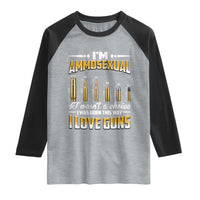 Funny Im Ammosexual Raglan Shirt Second Amendment Patriotic Freedom Graphic
