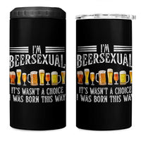 Funny Im Beersexual 4 in 1 Can Cooler Tumbler Born This Way Beer Lover Graphic